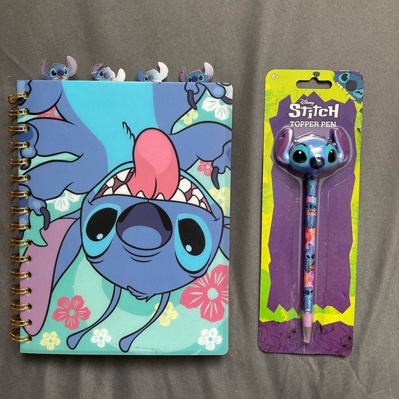 Disney Office Disney Stitch 4 Tab Journal And Pen Bundle Poshmark